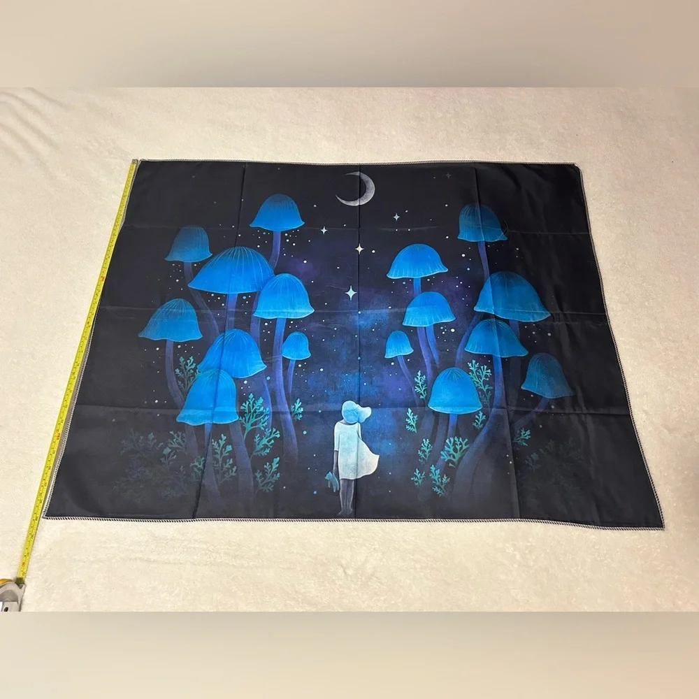 New girl mushrooms night scene sky tippy her dorm home decor gift moon starts